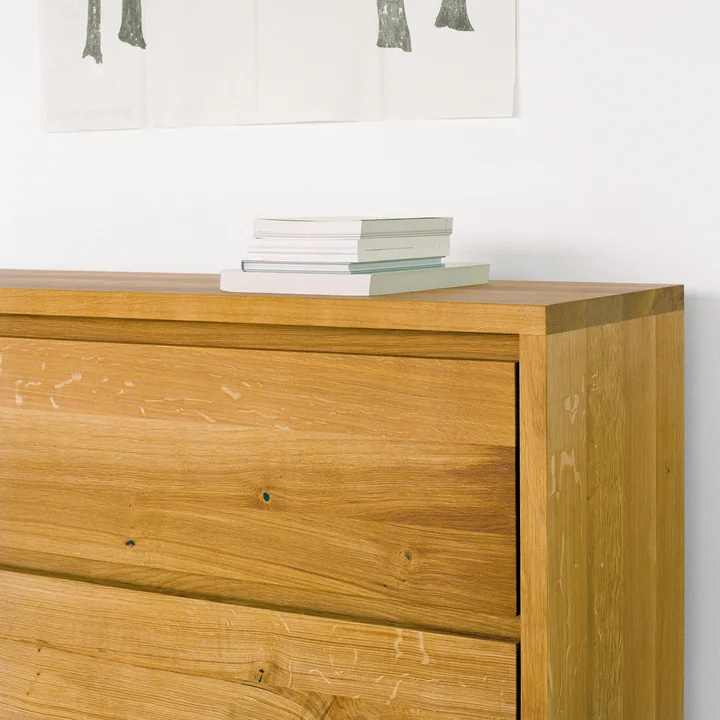 e15 - Imari Commode avec 2 tiroirs, L x l x H 160 x 45 x 75 cm, chêne huilé