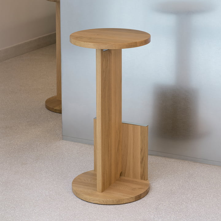 e15 - Tank Tabouret de bar, H 75 cm, chêne huilé