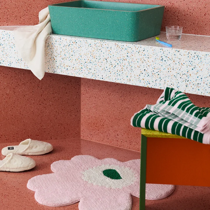 Marimekko - Serviette Raide, vert / rose