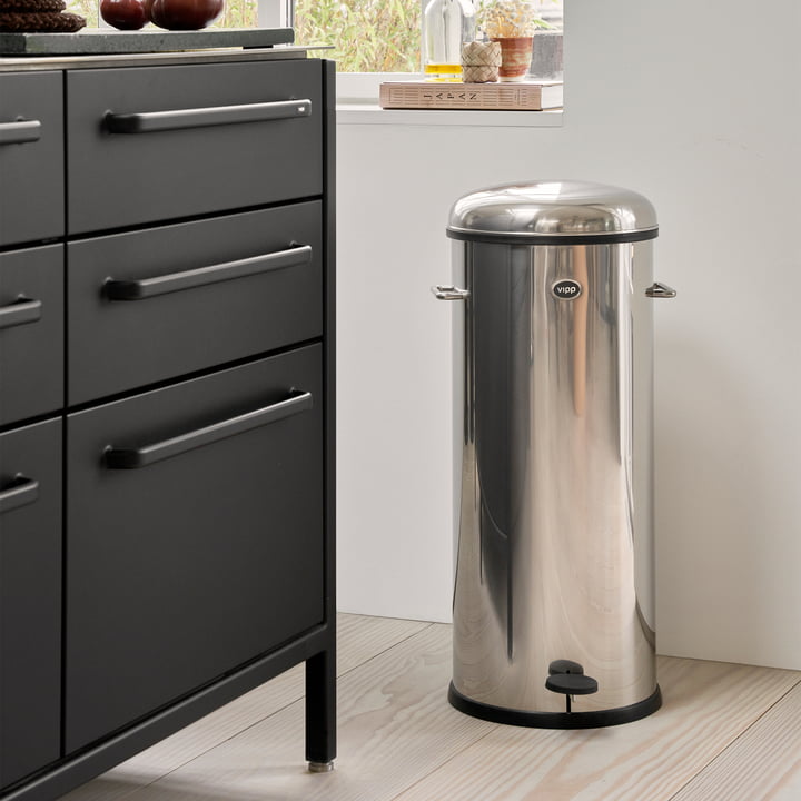 Vipp - 17 Poubelle à pédale, 30 l, inox