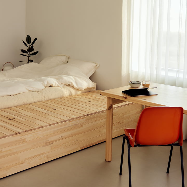 Karup Design - Basement Lit, pin clair incl. banquette de rangement