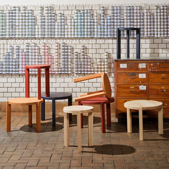 FDB Møbler - D108 Ragnesminde Tables d'appoint, Ø 35 cm et Ø 48 cm