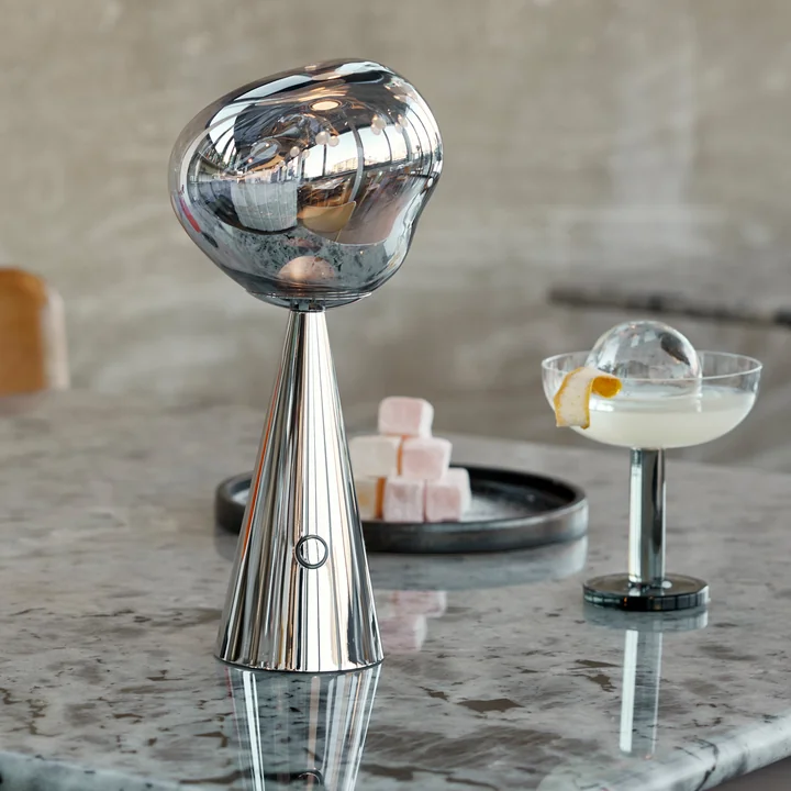 Tom Dixon - Melt LED lampe de table avec accu, argenté