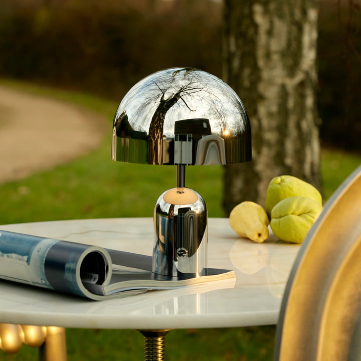 Tom Dixon - Bell LED lampe de table avec batterie, argent