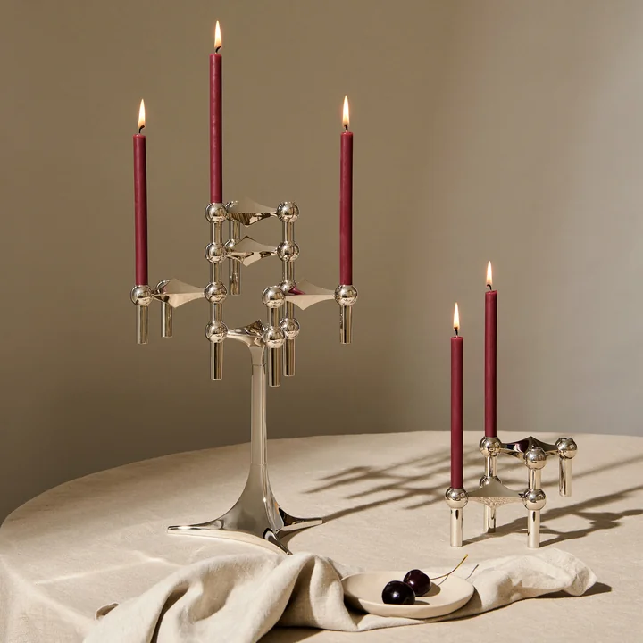 Stoff Nagel - Bougeoir, H 23 cm, chrome