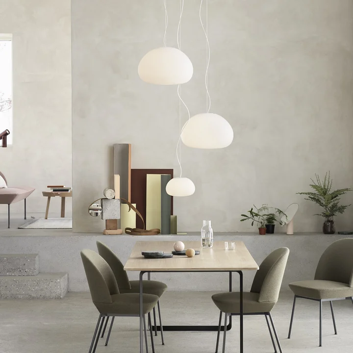 Muuto - Fluid Lampe suspendue, blanc opale
