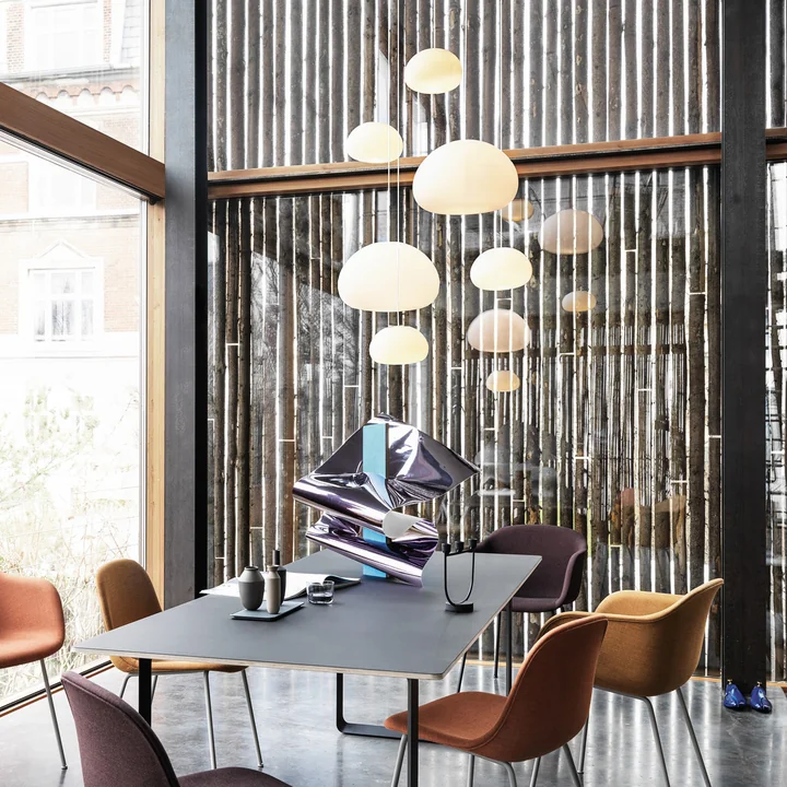 Muuto - Fluid Lampe suspendue, blanc opale