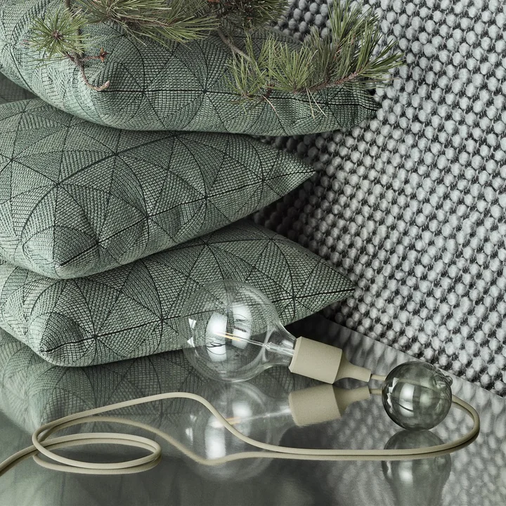 Muuto - Socket E27 Lampe LED suspendue, vert olive