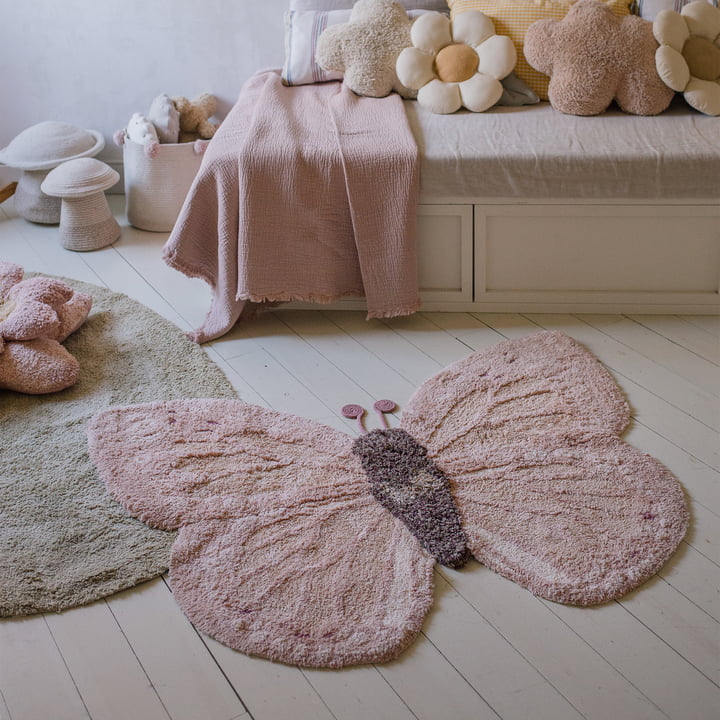 Lorena Canals - Animal Tapis pour enfants Papillon, 90 x 120 cm