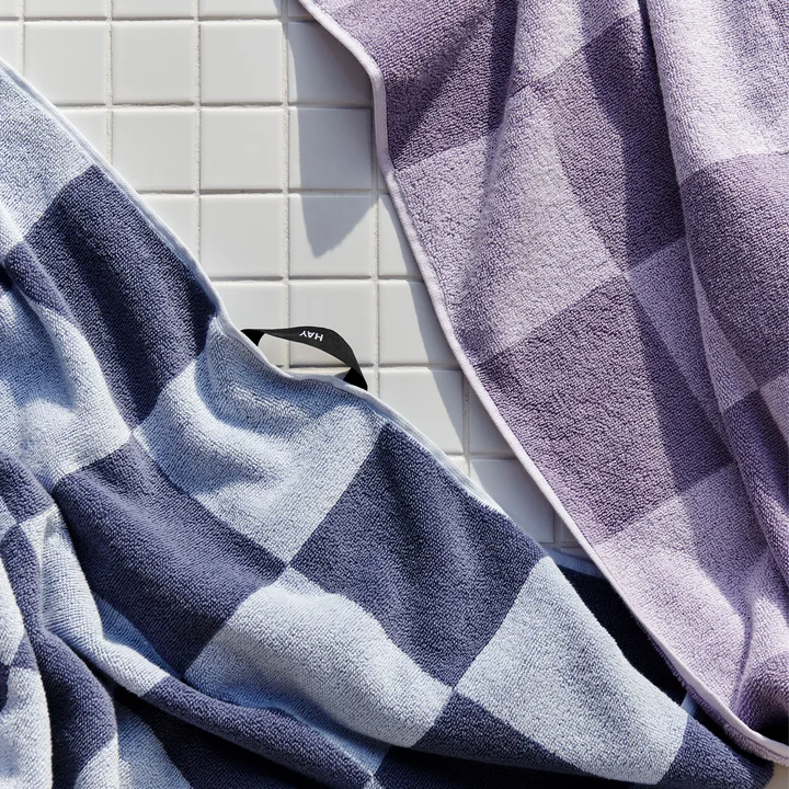 HAY - Check Serviettes, lavande et steel blue