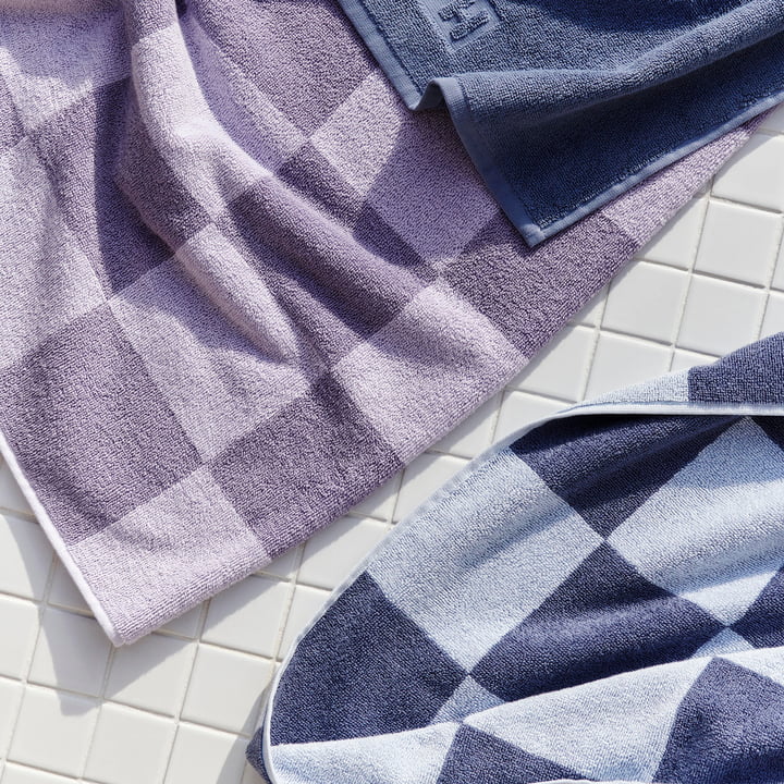 Hay - Check Serviettes, lavande et steel blue