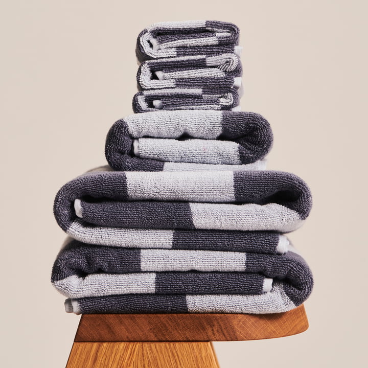 Hay - Check Serviettes, steel blue