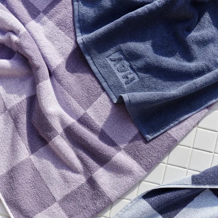 HAY - Check et Mono Serviettes, lavande et bleu acier