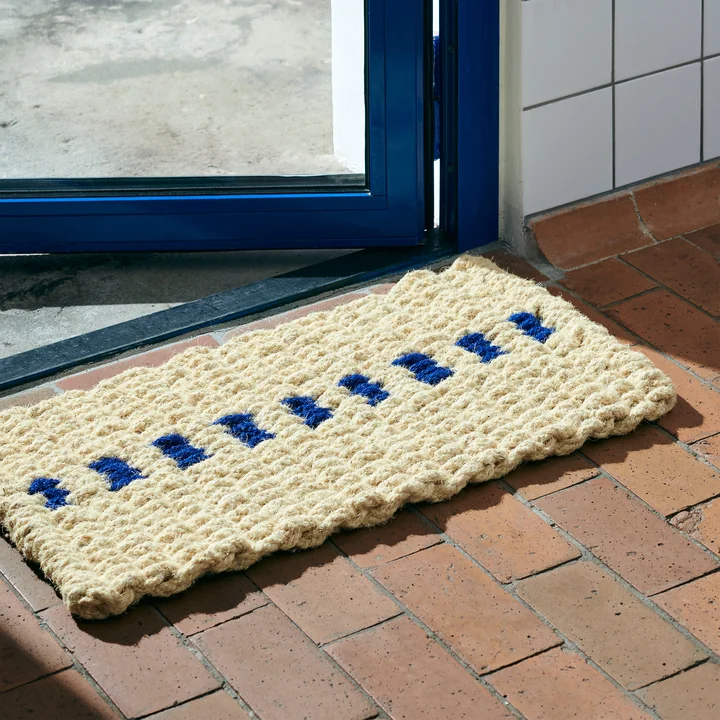 HAY - Coco Paillasson, dot, blanc / bleu