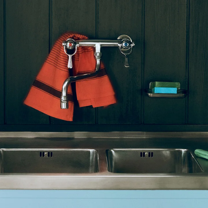 HAY - Linear Torchon à vaisselle, 80 x 52 cm, warm red