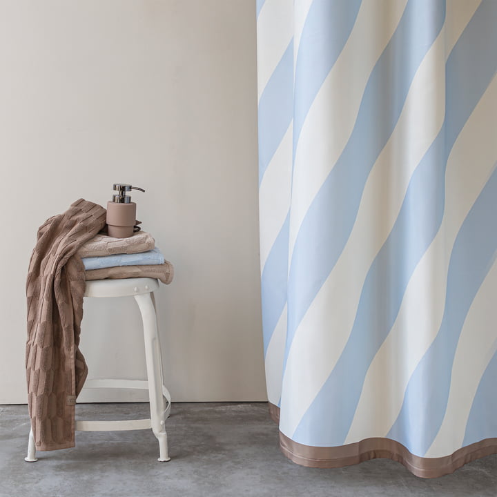 Mette Ditmer - Diagonal Rideau de douche, 150 x 200 cm, bleu clair