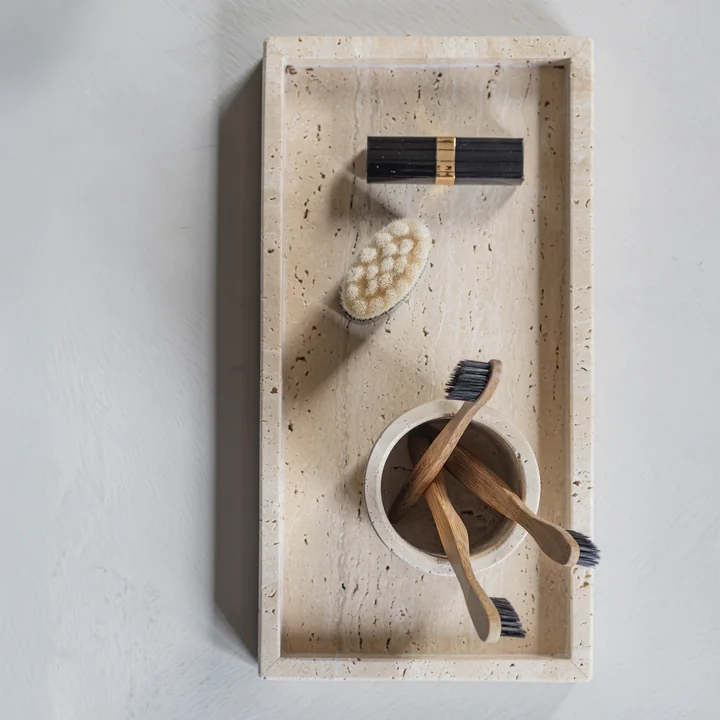 Mette Ditmer - Plateau Travertine, 16 x 31 cm, lin