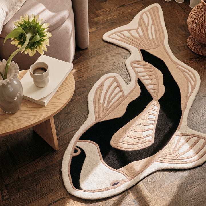 Broste Copenhagen - Koi Tapis, noir / beige