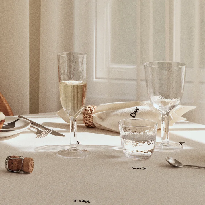 Broste Copenhagen - Mai Serviette de table, 45 x 45 cm, noir / blanc cassé