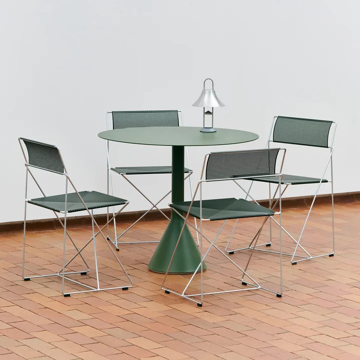 HAY - X-Line Chaise, Outdoor, galvanisé à chaud / autumn green