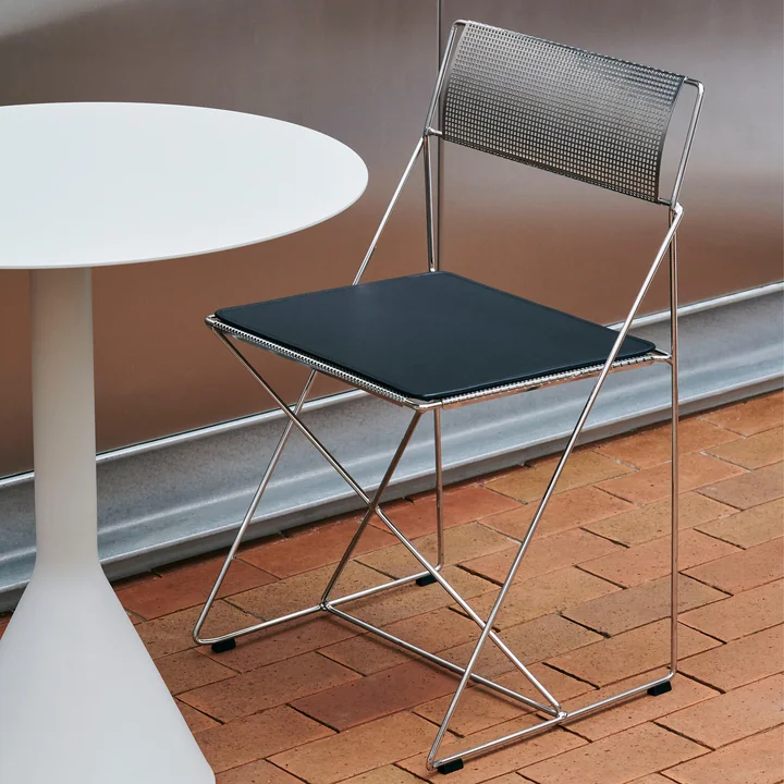 HAY - X-Line Chaise, Indoor, chromé / chromé avec coussin d'assise