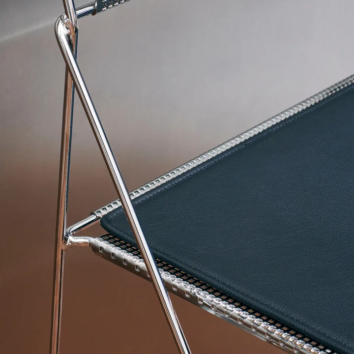 HAY - X-Line Chaise, Indoor, chromé / chromé avec coussin d'assise