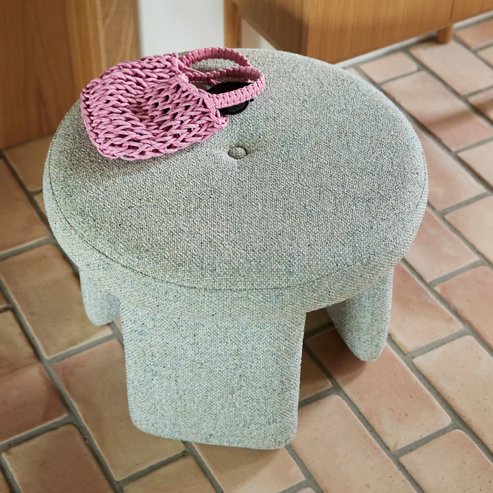 Hübsch Interior - Rocco Pouf, vert clair