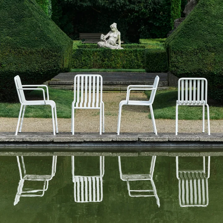 HAY - Palissade Chaise avec accoudoirs et chaise, blanc crème