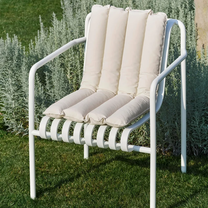 HAY - Palissade Dining Armchair, blanc crème avec Soft Quilted Cushion