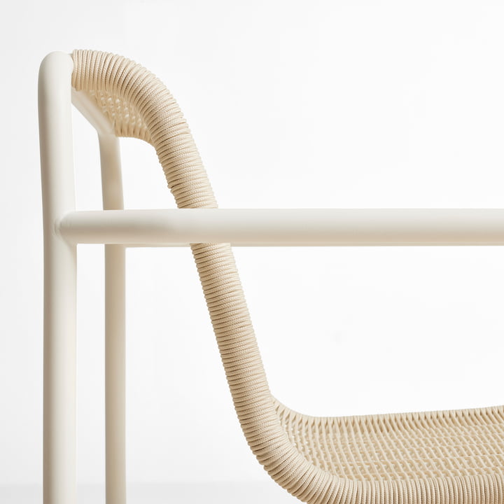 HAY - Palissade Cord Lounge Chair Low, blanc crème