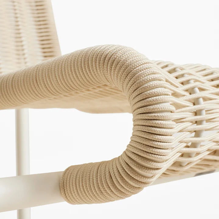 HAY - Palissade Cord Lounge Chair Low, blanc crème