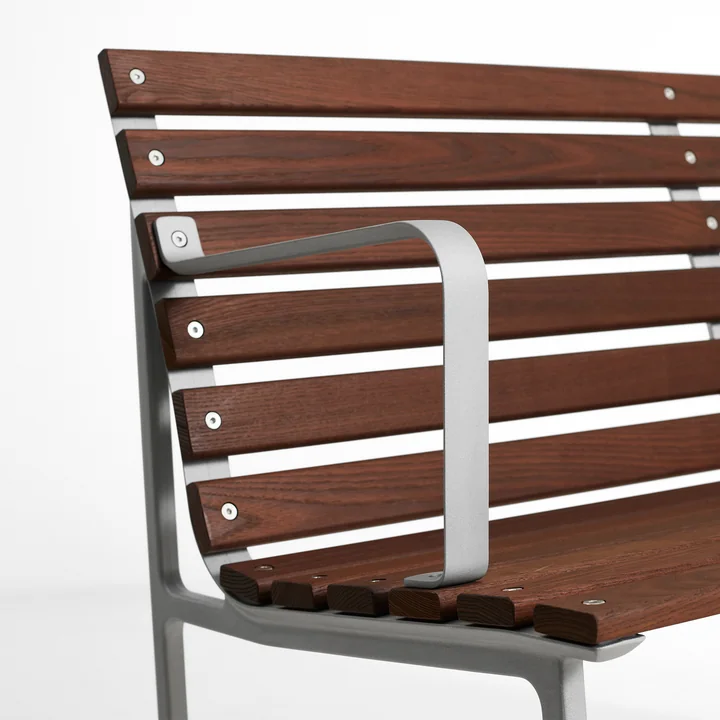 HAY - Traverse Dining Bench, avec accoudoirs, aluminium / frêne huilé