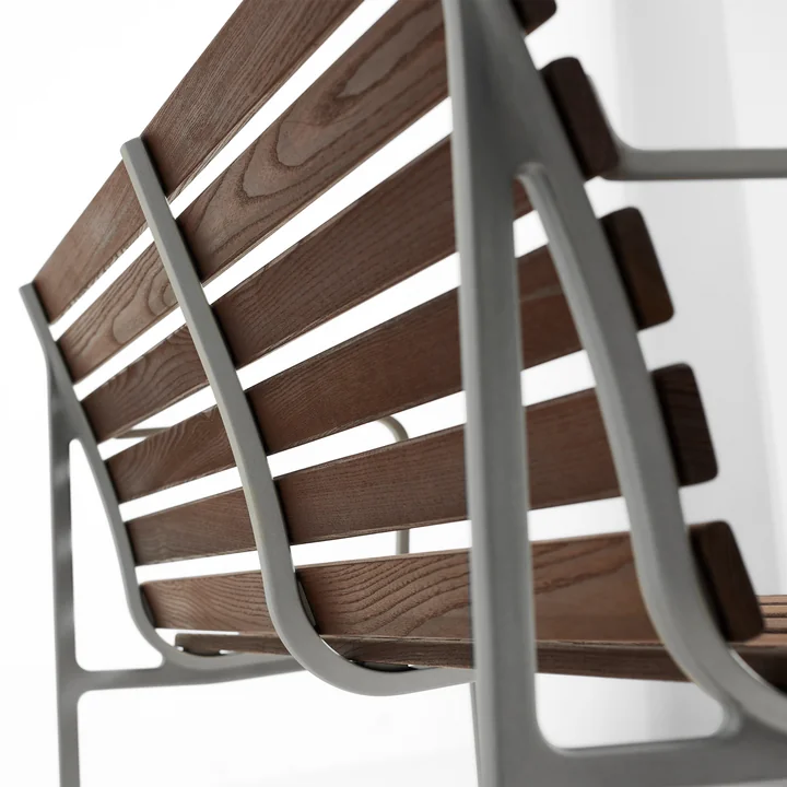 HAY - Traverse Dining Bench, avec accoudoirs, aluminium / frêne huilé