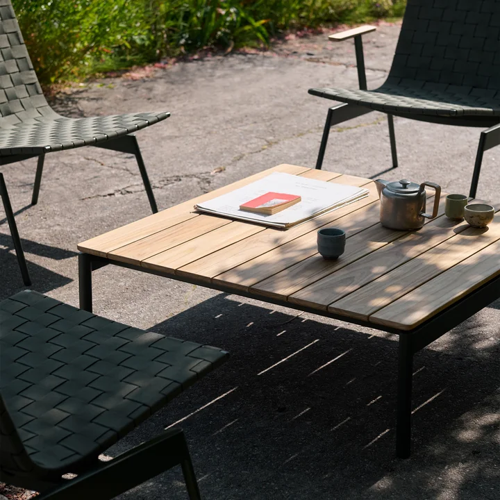 & Tradition - Ville AV50 Outdoor Table basse, 90 x 90cm, teck / bronze green