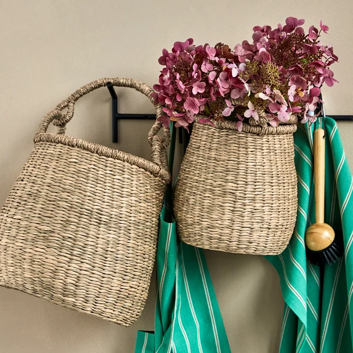 House Doctor - Cesta Panier de rangement M, jonc de mer naturel (lot de 2)