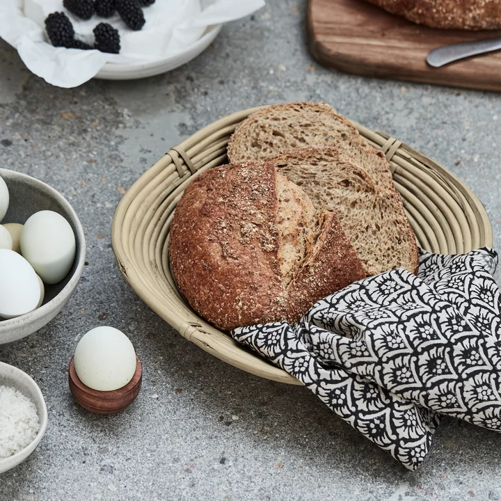 House Doctor - Corbeille de rangement Conical, L 26 x H 5,5 cm, rotin