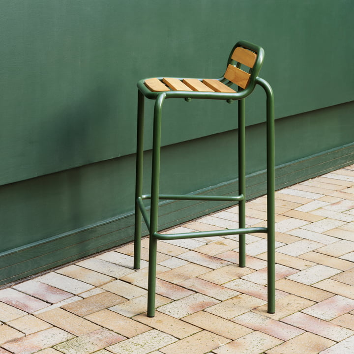 Normann Copenhagen - Vig chaise de bar, H 75 cm, vert foncé / robinier