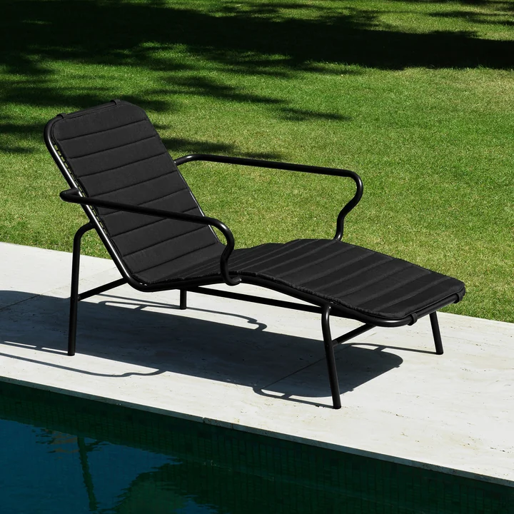 Normann Copenhagen - Vig Chaise longue, noir avec coussin d'assise