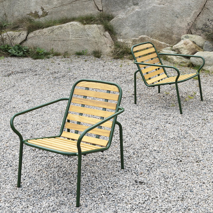 Normann Copenhagen - Vig Lounge Chair, vert foncé / robinier