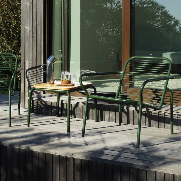 Normann Copenhagen - Vig Chaise de salon, Vig Table d'appoint, vert foncé / robinier