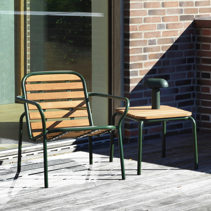 Normann Copenhagen - Vig Chaise de salon, Vig Table d'appoint, vert foncé / robinier