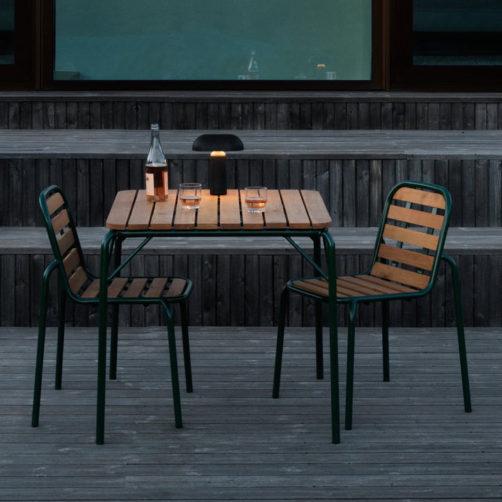 Normann Copenhagen - Vig Chaise, Vig table, vert foncé / robinier