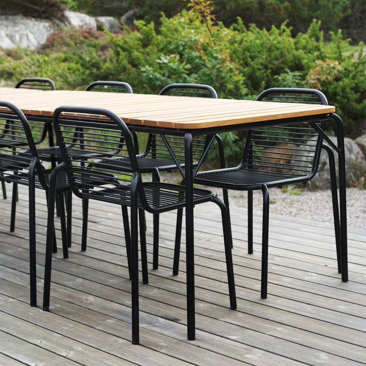 Normann Copenhagen - Vig Table, 90 x 200 cm, Vig chaise, noir