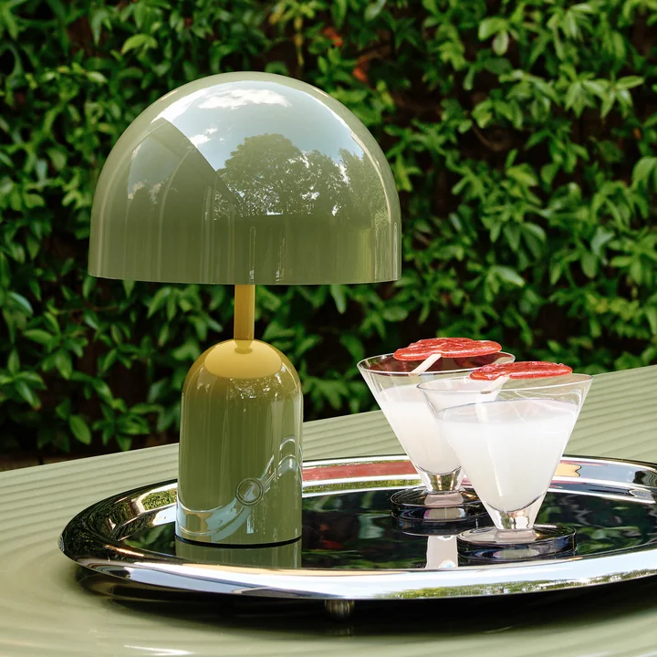 Tom Dixon - Bell LED lampe de table avec batterie, vert mousse