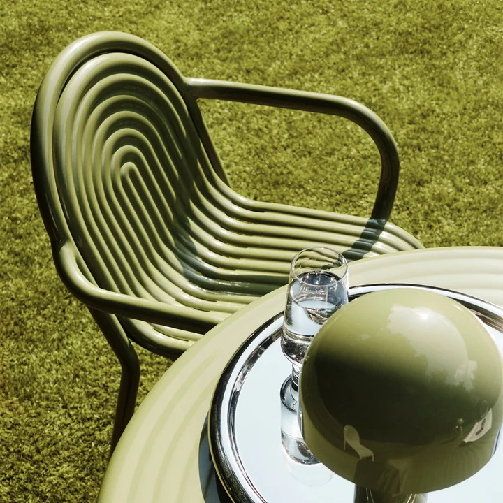 Tom Dixon - Groove Fauteuil de jardin, vert mousse