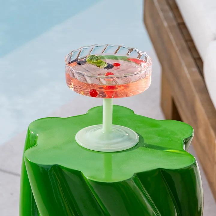 & klevering - Coupe Twirl Flûte à champagne, verte (set de 2)