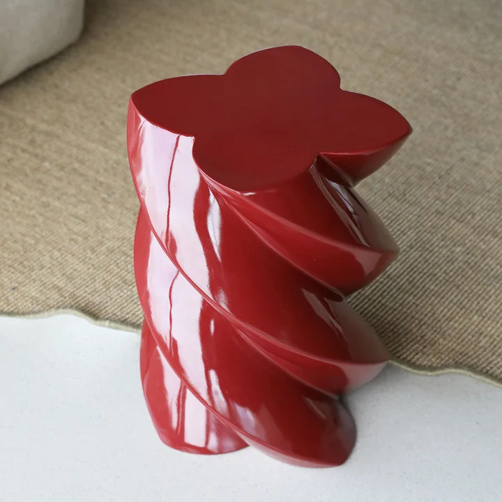 & klevering - Marshmallow table d'appoint 39,5 x Ø 29 cm, bourgogne