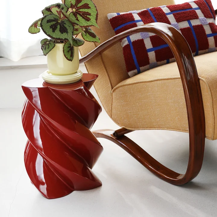 & klevering - Marshmallow table d'appoint 39,5 x Ø 29 cm, bourgogne