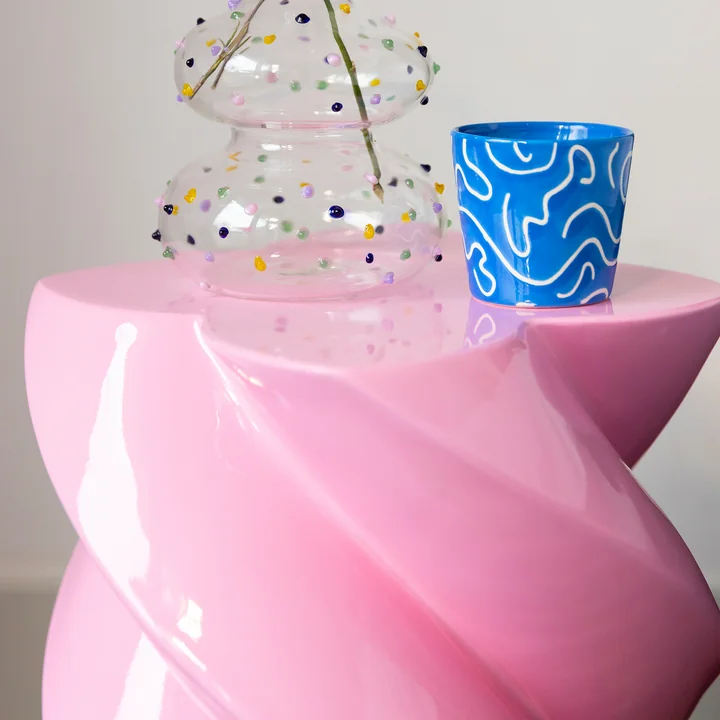 & klevering - Guimauve table d'appoint 39,5 x Ø 29 cm, rose