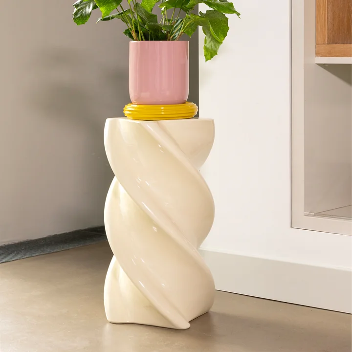 & klevering - Marshmallow table d'appoint 54 x Ø 29,5 cm, blanc cassé